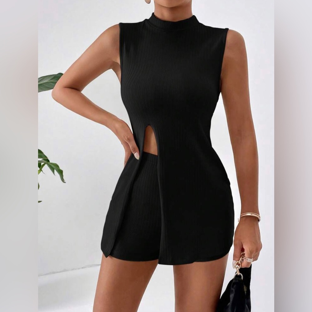 Black two piece short set